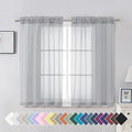 Aiyufeng Light Grey Sheer Curtains 45 Inch Length 2 Panels Set, Light Filtering by Aiyufeng