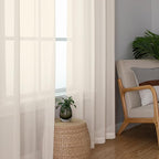 OWENIE Sheer Curtains 54 inches Long 2 Panles - Image 7