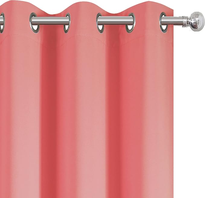 LEMOMO Coral Blackout Curtains 42 x 63 Inch Length/Set of 2 Curtain - Image 6