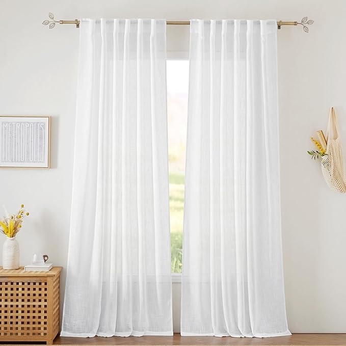 RYB HOME White Curtains Sheer by RYBHOME