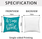 Hexagram Geometric Teal Pillow Covers 16x16 Set of 4, Decorative Outdoor Boho - Image 4