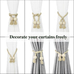 6 Pack Magnetic Curtain Tiebacks Cotton Hand Woven Tie Back Decorative Rope - Image 4