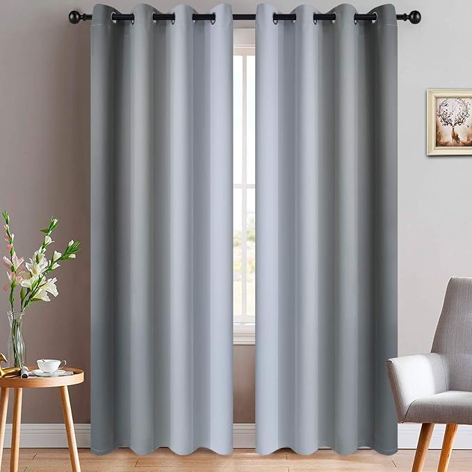 Yakamok Light Blocking Ombre Curtains, Room Darkening Grommet Window Drapes by Yakamok
