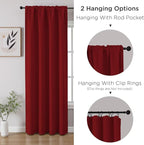 CUCRAF Red Blackout Curtains 63 inch Length 2 Panels Set, Rod Pocket Room - Image 3
