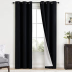 Yakamok 100% Blackout Curtains Black Room Darkening Thermal Insulated Window by Yakamok