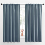 NICETOWN Blackout Curtains for Living Curtains, Smoky Blue, 52 by 63 Inch by NICETOWN