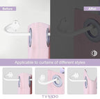 TVWOO White Wrap Around Curtain Rods:5/8" Small Blackout Adjustable Window - Image 3