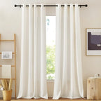 NICETOWN Linen Burlap Curtains Extra Long 120 inch, Grommet Privacy by NICETOWN