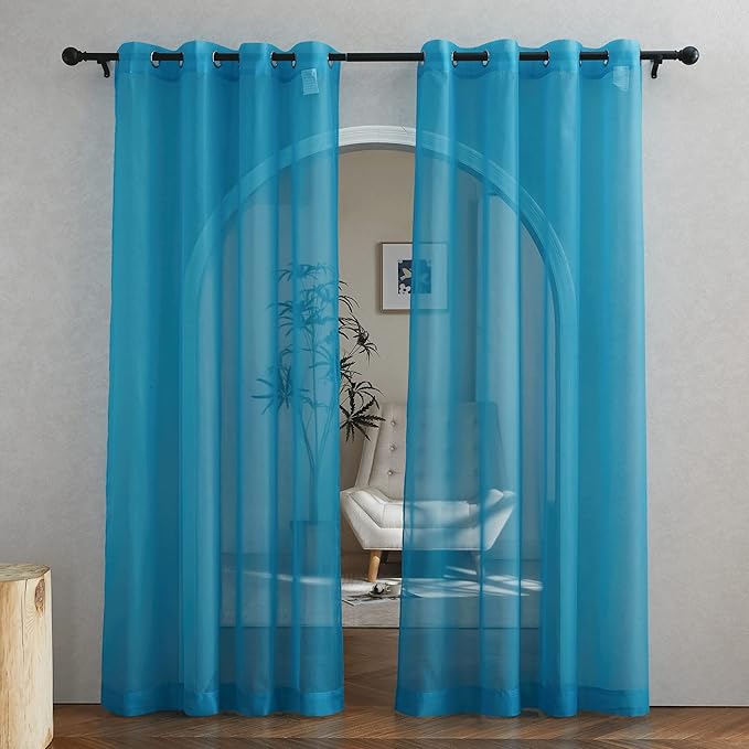 NICETOWN Bedroom Curtains for Windows 84 inch Length, Grommet Casual Voile Sheer by NICETOWN