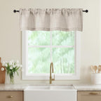 Valances for Windows, Light Filtering Faux Linen Textured Small Short Window by WelvetBLK