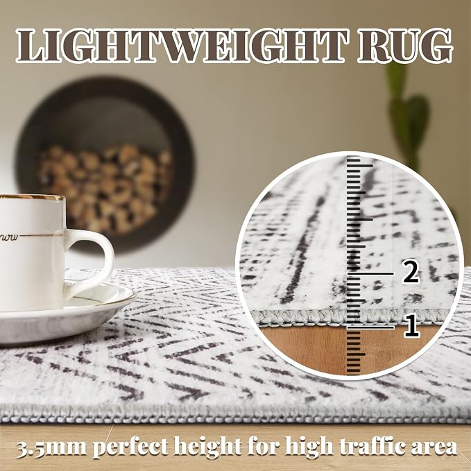 3x18 Washable Kitchen Runner Rug: Modern Moroccan Runners - Image 5