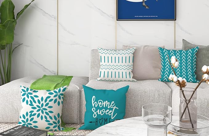 YCOLL Pillow Covers 16x16 Set of 4, Modern Sofa Throw Pillow Cover, Decorative - Image 7