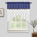 FRAMICS Farmhouse Swag Curtain, Boho Cotton Linen Valance Curtain, Country Rod by FRAMICS