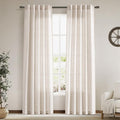 Beige Faux Linen Curtains 84 Inch Length 2 Panels by Nanspring