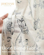 jinchan Linen Curtains Floral Curtain 84 Inch Length - Image 3