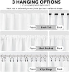 Deconovo Pure White Curtains for Living Room, Back Tab and Rod Pocket Curtain - Image 2
