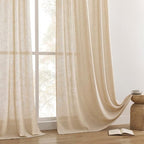 Joydeco Linen Curtains 108 Inch Length 2 Panel Sets, Light Filtering Curtains - Image 8