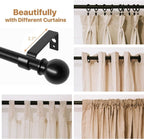 Black Curtain Rods for Windows 30 to 62 inch, Splicing Adjustable 5/8 Diameter - Image 5