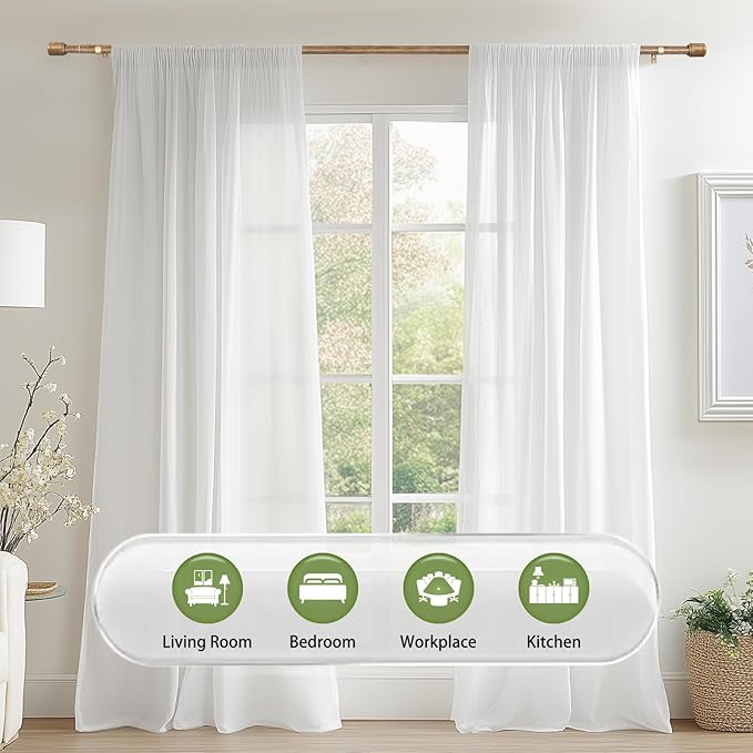 5/8” Diameter Curtain Rods 30-60 Inch, - Image 6
