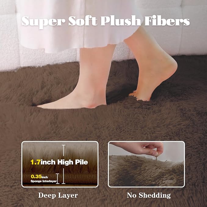 5x7 Area Rug for Living Room: Fluffy Shag Soft Washable Rugs Fuzzy Plush Indoor - Image 2