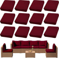 12Pcs Outdoor Cushion Covers, Patio Cushion Covers, Stretch Elastic Slipcovers by dreahoteztil