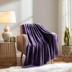 KMUSET Super Soft Throw Blanket Premium Silky Flannel Fleece Twin Size Purple - Image 5