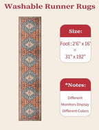 SERISSA Runner Rug for Hallways, Extra Long Boho Rug Ultra Soft Vintage Tribal - Image 6