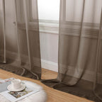 Sheer Chocolate Curtains for Bedroom Living Room 90 Inches Long 2 Panels Set - Image 8