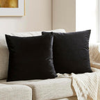 GIGIZAZA Black Velvet Pillow Covers 24x24, Decorative Square Throw Pillows - Image 9