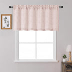 OWENIE Blush Pink Valances for Windows 1 Pcs 24 Inch Length, Light Filtering by OWENIE