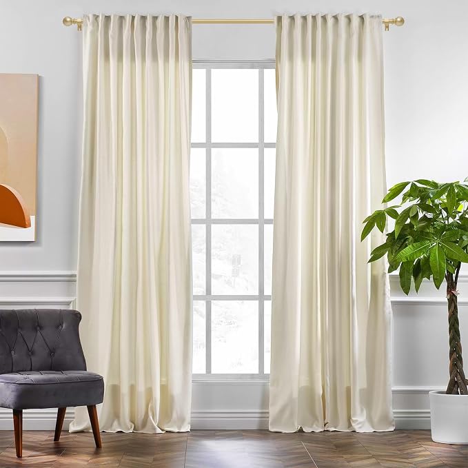 Gold Curtain Rods for Windows 28 to 48 Inch, 5/8 Inch Diameter Adjustable - Image 3