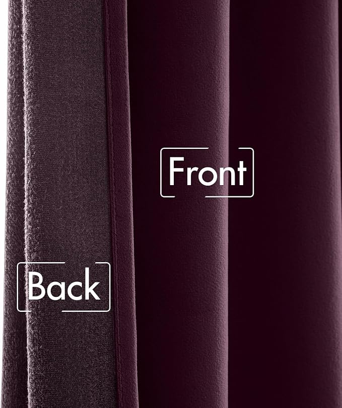MIULEE Dark Purple Velvet Curtains 108 inches - Image 6