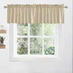 RYB HOME Short Kitchen Valances Faux Linen Blended 2 Panels Privacy Protect - Image 6