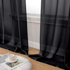 Black Sheer Curtain for Bedroom Living Room 72 Inches Long 2 Panels Set - Image 8