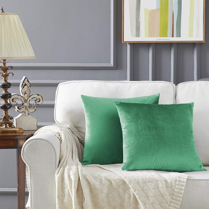 GIGIZAZA Decor Throw Couch Pillow Covers, Velvet Pillow Cases 24 x 24inch - Image 5