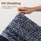 Bathroom Rugs 24x17 Non Slip Washable, Dark Blue Bath Mat - Image 8