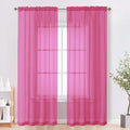 OVZME Sheer Curtains 84 Inches Long 2 Panels Set, Light Filtering Transparent by OVZME