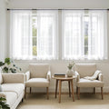 MIULEE White Sheer Curtains 63 Inches Long, 4 Panels Set, Light Filtering Rod by MIULEE