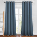NICETOWN Smoky Blue Blackout Curtains 102 inches Long, Grommet Thermal by NICETOWN