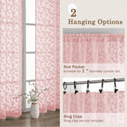 Chyhomenyc Blush Pink Sheer Curtains 36 Inch Length, Light Filtering Leaf - Image 8