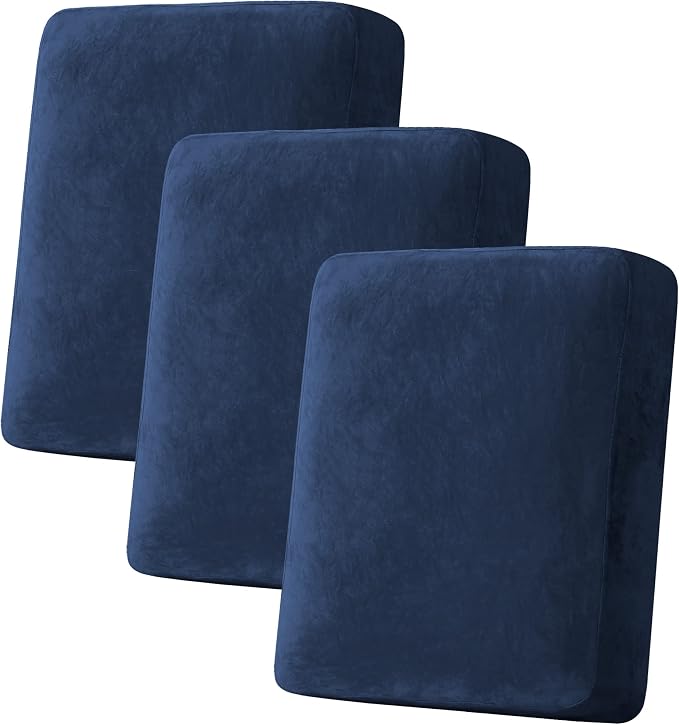 H.VERSAILTEX Velvet Stretch Couch Cushion Cover Plush Cushion Slipcover by HVERSAILTEX