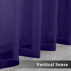 OVZME Purple Sheer Curtains 84 Inches Long 2 Panels, Light Filtering Window - Image 5