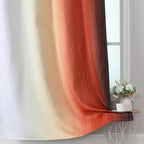 Estelar Textiler Burnt Orange and Greyish White Ombre Blackout Curtains & Drapes - Image 6