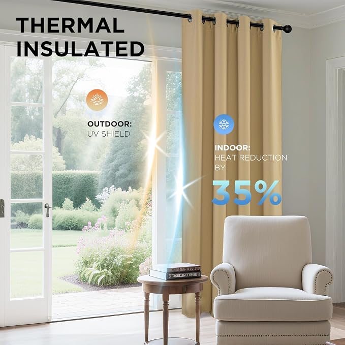 Joydeco Blackout Curtains 120 Inch Length 2 Panels Set, Thermal Insulated Long - Image 4