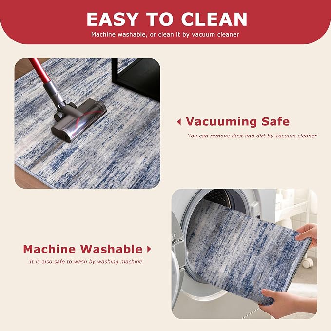 KOZYFLY Area Rug 6x9 Modern Ombre Thin Rugs - Image 5