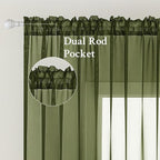 MIULEE 2 Panels Solid Color Sheer Window Curtains Elegant Window Voile - Image 2