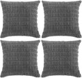 Fancy Homi 4 Packs Dark Grey Decorative Throw Pillow Covers 26x26 Inch by Fancy+Homi