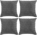 Fancy Homi 4 Packs Dark Grey Decorative Throw Pillow Covers 16x16 Inch by Fancy+Homi