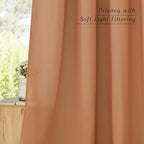 NICETOWN Burnt Orange Linen Kitchen Window Curtains Over Sink, Grommet Thick - Image 3