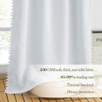 NICETOWN Pom Poms Trimming Blackout Curtains, Farmhouse Blackout Window - Image 5